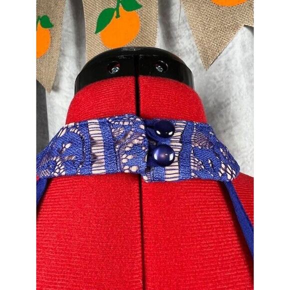 Jr. Midnight Doll Blue Lace Nude Lined Dress 9 - Picture 4 of 6